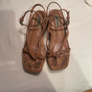 Steve Madden strappy cork wedge